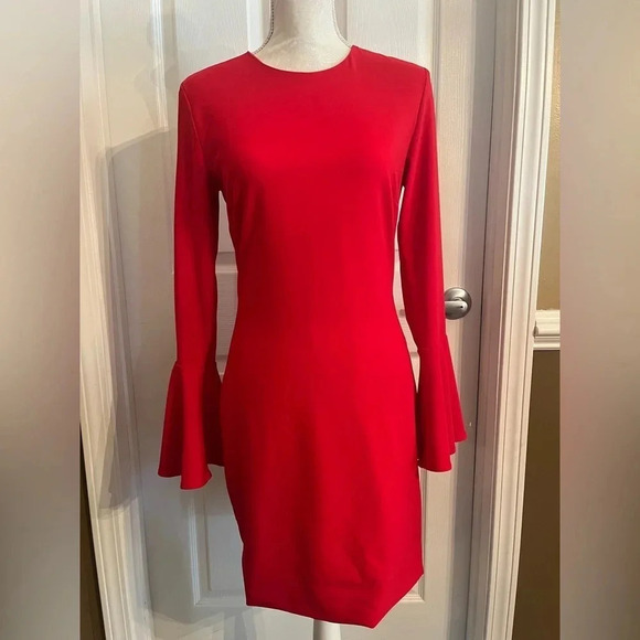 Hutch Milla Anthropologie Red Bell Sleeve Mini Dress Sz Small.‎ NWT - Picture 3 of 11